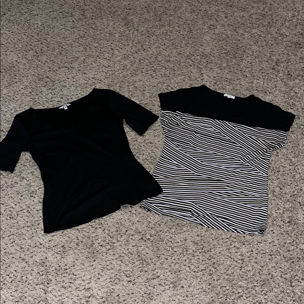 Black and Striped Tops Set
